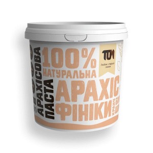 TOM Арахісова паста кранч з білим шоколадом та фініками 1 кг