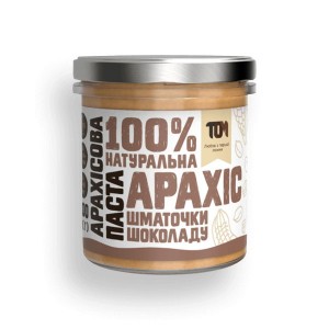 TOM Арахісова паста з шматочками чорного шоколаду (скло) 300 г
